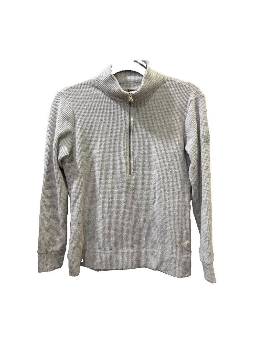 Straight Down Made In USA Waffle Knit Hills Quarter Zip Gray Pullover Sz Small